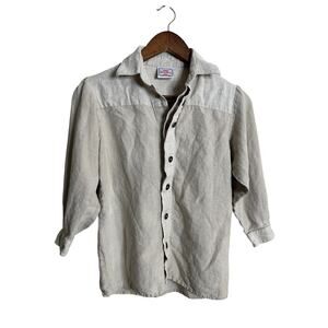 Isar Trachten 100% Linen in Natural Embroidered Cottagecore Festival Womans XS